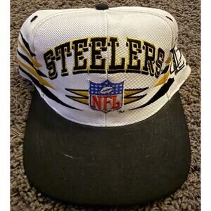 Vintage 1990's PITTSBURGH STEELERS Logo Athletic Diamond Cut Snapback Hat RARE